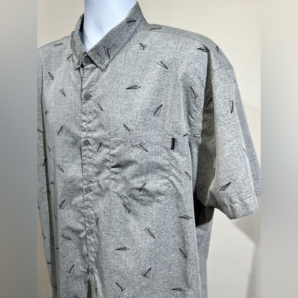 MOLOKAI Gray paper airplane print short sleeve shirt size XXL. - Picture 4 of 11
